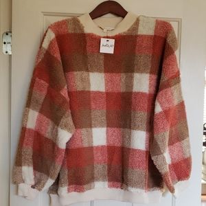 Sherpa Fleece Pullover Sweater NWT